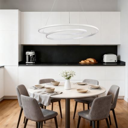 Brilagi - Ρυθμιζόμενο στη φωτεινότητα κρεμαστό φωτιστικό TWISTER LED, 105W, 230V, 3000–6000K, διάμ. 100 εκ., λευκό + τηλεχειριστήριο