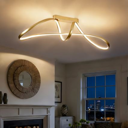 Brilagi - Ρυθμιζόμενο επιφανειακό φωτιστικό οροφής TWISTER LED/60W/230V 3000-6000K χρυσό + τηλεχειριστήριο