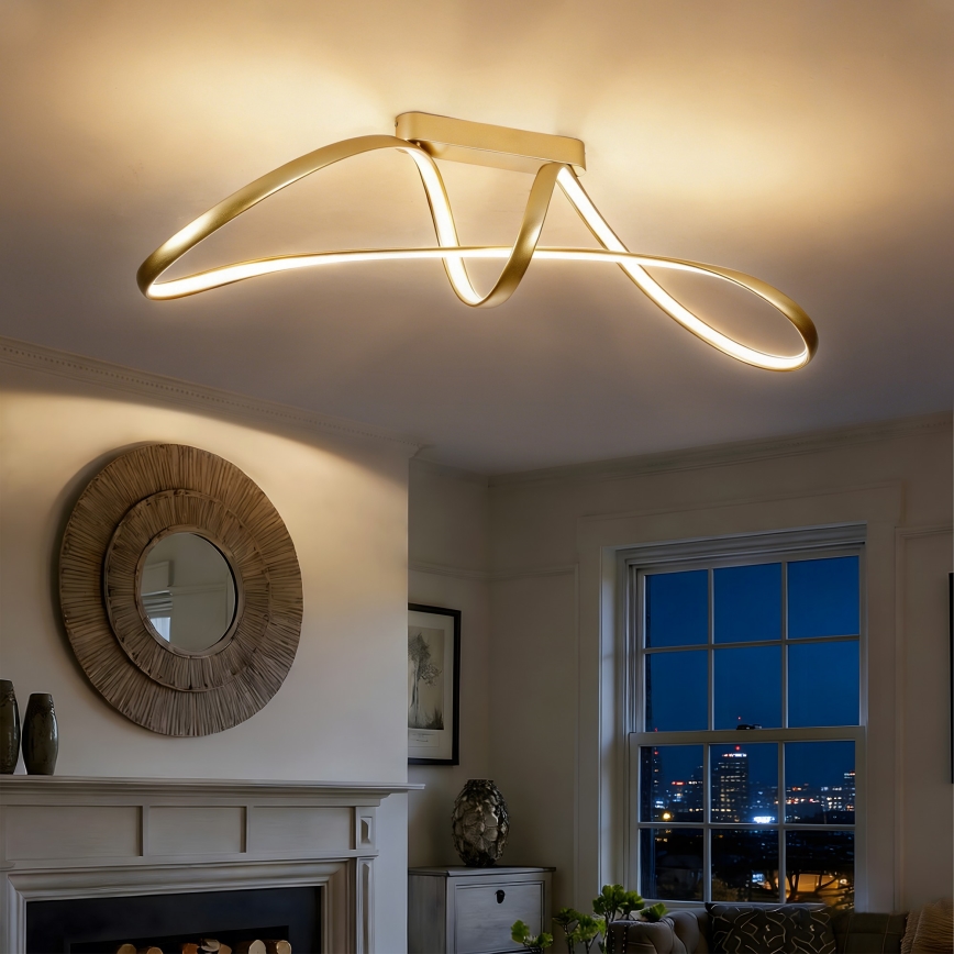 Brilagi - Ρυθμιζόμενο επιφανειακό φωτιστικό οροφής TWISTER LED/60W/230V 3000-6000K χρυσό + τηλεχειριστήριο