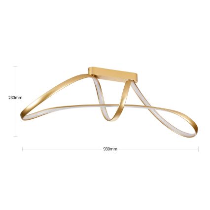 Brilagi - Ρυθμιζόμενο επιφανειακό φωτιστικό οροφής TWISTER LED/60W/230V 3000-6000K χρυσό + τηλεχειριστήριο