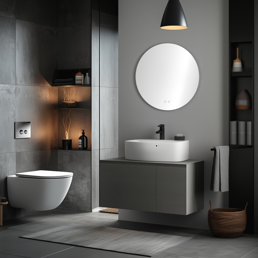 Brilagi - LED θερμαινόμενος καθρέφτης μπάνιου DEMI PRO LED/20W/230V Ø 60 cm IP44 CRI 90, ρυθμιζόμενος + CCT