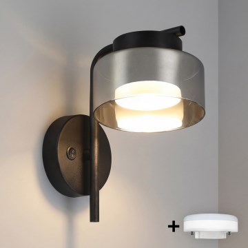 Brilagi - LED RGB+CCT Ρυθμιζόμενο φωτιστικό τοίχου AURA LUX 1xGX53/14W/230V 2700-6500K Wi-Fi Tuya μαύρο/καπνιστό