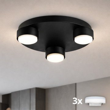 Brilagi - LED RGB+CCT ρυθμιζόμενο φωτιστικό οροφής MONO 3xGX53/14W/230V 2700-6500K Wi-Fi Tuya διάμ. 30 εκ. μαύρο