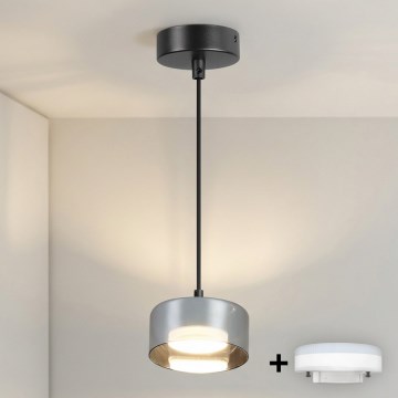 Brilagi - LED RGB+CCT Ρυθμιζόμενο κρεμαστό φωτιστικό σε καλώδιο AURA LUX 1xGX53/14W/230V 2700-6500K Wi-Fi Tuya μαύρο/καπνιστό