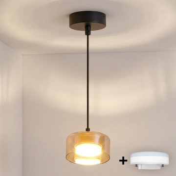 Brilagi - LED RGB+CCT Ρυθμιζόμενο κρεμαστό φωτιστικό σε καλώδιο AURA LUX 1xGX53/14W/230V 2700-6500K Wi-Fi Tuya μαύρο/χρυσό