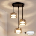 Brilagi - LED RGB+CCT ρυθμιζόμενο κρεμαστό φωτιστικό με καλώδιο AURA LUX 3xGX53/14W/230V 2700-6500K Wi-Fi Tuya μαύρο/χρυσό