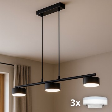 Brilagi - LED RGB+CCT Ρυθμιζόμενο κρεμαστό φωτιστικό με καλώδιο ανάρτησης MONO 3xGX53/14W/230V 2700-6500K Wi-Fi Tuya μαύρο