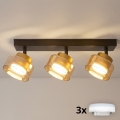 Brilagi - LED RGB+CCT Ρυθμιζόμενο σημειακό φωτιστικό AURA LUX 3xGX53/14W/230V 2700-6500K Wi-Fi Tuya μαύρο/χρυσό