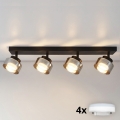 Brilagi - LED RGB+CCT Ρυθμιζόμενο σημειακό φωτιστικό AURA LUX 4xGX53/14W/230V 2700-6500K Wi-Fi Tuya μαύρο/καπνιστό