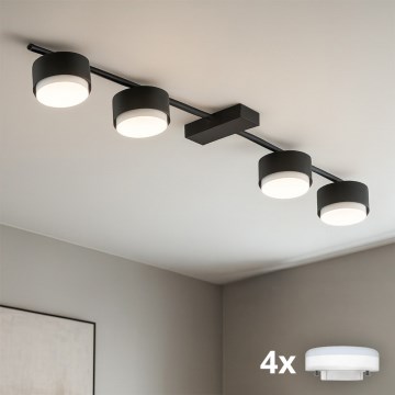 Brilagi - LED RGB+CCT ρυθμιζόμενο σημειακό φωτιστικό MONO 4xGX53/14W/230V 2700-6500K Wi-Fi Tuya μαύρο