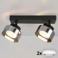 Brilagi - LED RGB+CCT Ρυθμιζόμενο σποτ AURA LUX 2xGX53/14W/230V 2700-6500K Wi‑Fi Tuya μαύρο/καπνιστό
