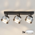 Brilagi - LED RGB+CCT Ρυθμιζόμενο σποτ AURA LUX 3xGX53/14W/230V 2700-6500K Wi-Fi Tuya μαύρο/καπνιστό