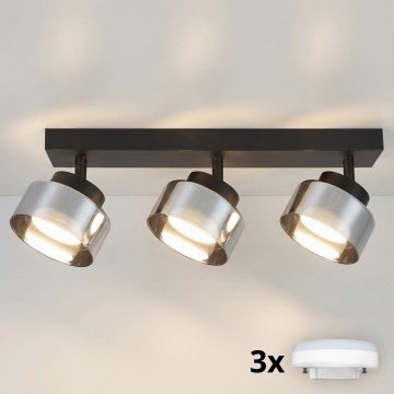 Brilagi - LED RGB+CCT Ρυθμιζόμενο σποτ AURA LUX 3xGX53/14W/230V 2700-6500K Wi-Fi Tuya μαύρο/καπνιστό