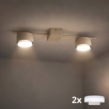 Brilagi - LED RGB+CCT Ρυθμιζόμενο σποτ φωτιστικό MONO 2xGX53/14W/230V 2700-6500K Wi-Fi Tuya μπεζ