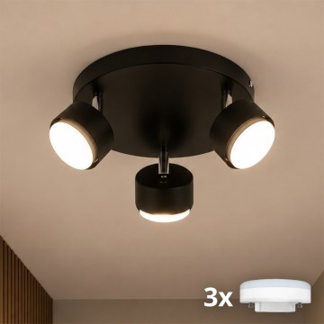 Brilagi - LED RGB+CCT ρυθμιζόμενο σποτ MONO 3xGX53/14W/230V 2700-6500K Wi-Fi Tuya μαύρο