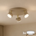 Brilagi - LED RGB+CCT Ρυθμιζόμενο σποτ MONO 3xGX53/14W/230V 2700-6500K Wi-Fi Tuya μπεζ/χρυσό