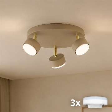 Brilagi - LED RGB+CCT Ρυθμιζόμενο σποτ MONO 3xGX53/14W/230V 2700-6500K Wi-Fi Tuya μπεζ/χρυσό