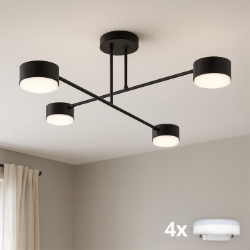 Brilagi - LED RGB+CCT Ρυθμιζόμενο επιφανειακό φωτιστικό οροφής MONO 4xGX53/14W/230V 2700-6500K Wi-Fi Tuya μαύρο