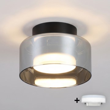 Brilagi - LED RGB+CCT Ρυθμιζόμενο εντοιχισμένο φωτιστικό οροφής AURA LUX 1xGX53/14W/230V 2700-6500K Wi-Fi Tuya μαύρο/καπνιστό