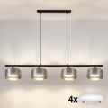 Brilagi - LED RGB+CCT Ρυθμιζόμενος πολυέλαιος με ανάρτηση σε καλώδιο AURA LUX 4xGX53/14W/230V 2700-6500K Wi-Fi Tuya μαύρο/καπνιστό