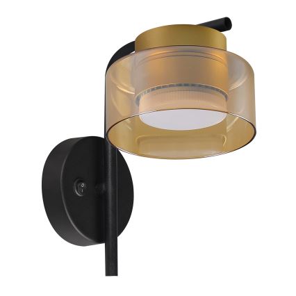 Brilagi - LED RGB+CCT Ρυθμιζόμενη επιτοίχια λάμπα AURA LUX 1xGX53/14W/230V 2700-6500K Wi-Fi Tuya μαύρη/χρυσή