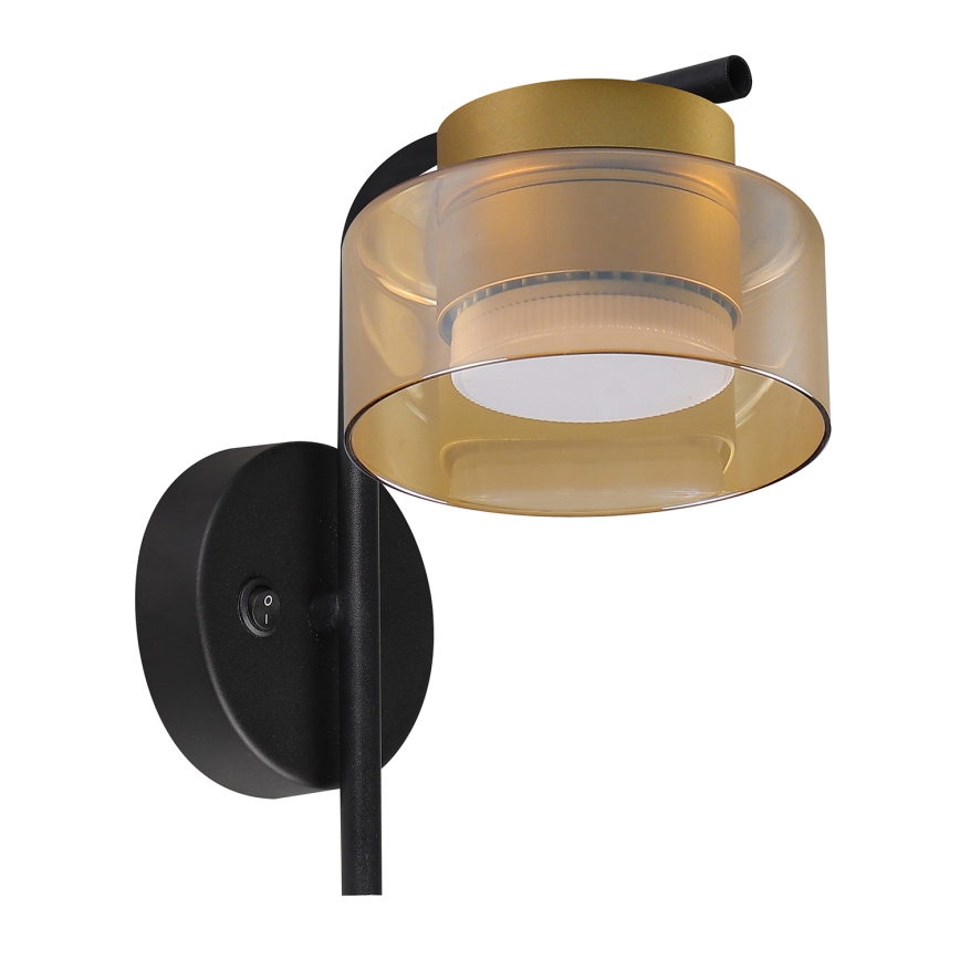 Brilagi - LED RGB+CCT Ρυθμιζόμενη επιτοίχια λάμπα AURA LUX 1xGX53/14W/230V 2700-6500K Wi-Fi Tuya μαύρη/χρυσή