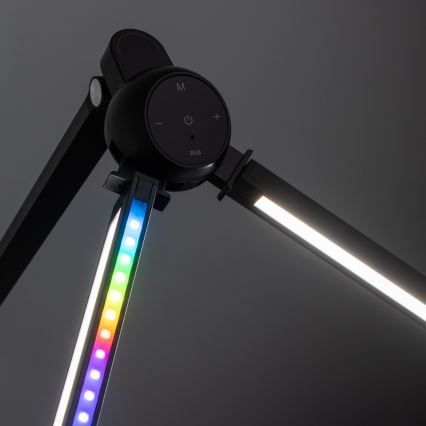 Brilagi - LED RGBTW ρυθμιζόμενη επιτραπέζια λάμπα με έλεγχο αφής και κλιπ VARIO LED/18W/230V 3000-6500K CRI 96 μαύρη