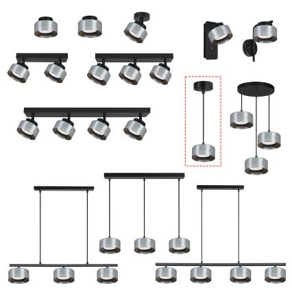 Brilagi - LED RGB+CCT Ρυθμιζόμενο κρεμαστό φωτιστικό σε καλώδιο AURA LUX 1xGX53/14W/230V 2700-6500K Wi-Fi Tuya μαύρο/καπνιστό
