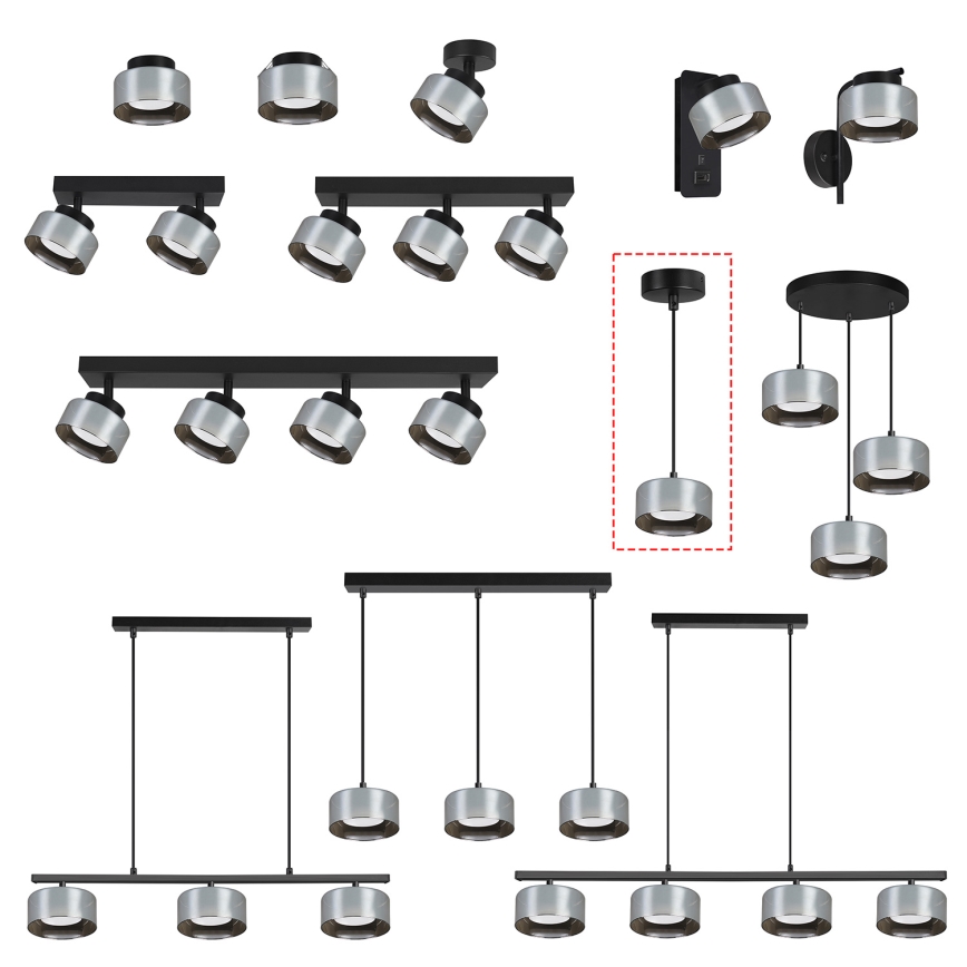 Brilagi - LED RGB+CCT Ρυθμιζόμενο κρεμαστό φωτιστικό σε καλώδιο AURA LUX 1xGX53/14W/230V 2700-6500K Wi-Fi Tuya μαύρο/καπνιστό
