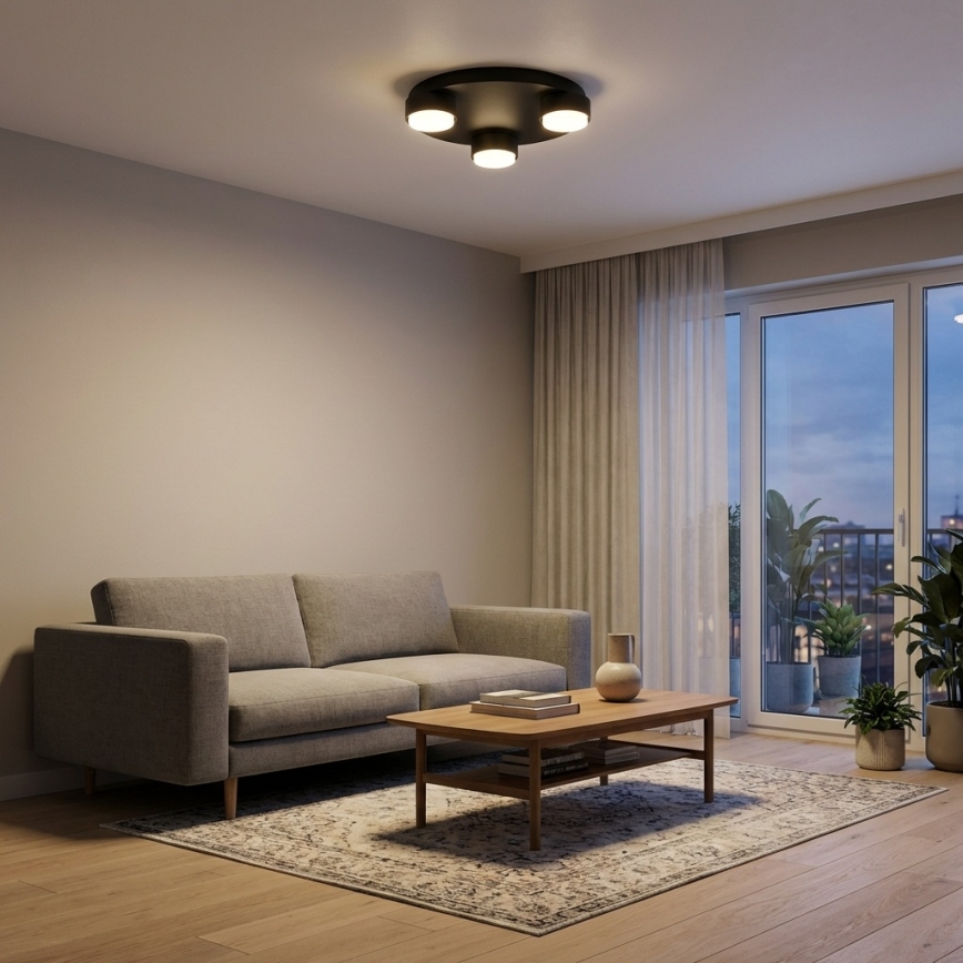 Brilagi - LED RGB+CCT ρυθμιζόμενο φωτιστικό οροφής MONO 3xGX53/14W/230V 2700-6500K Wi-Fi Tuya διάμ. 30 εκ. μαύρο