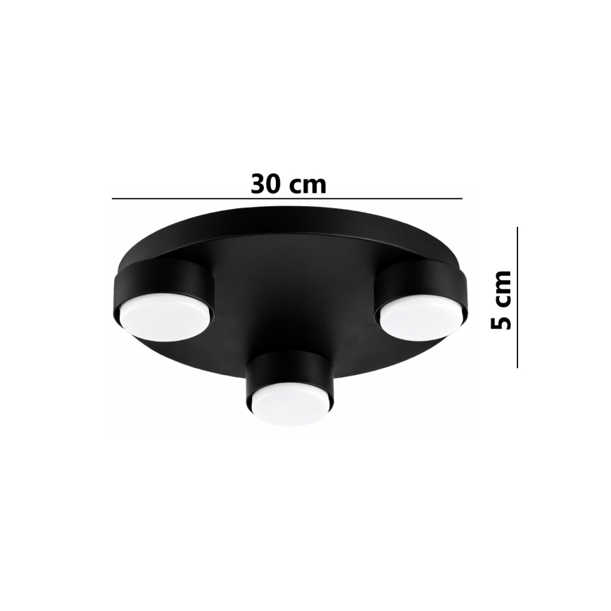 Brilagi - LED RGB+CCT ρυθμιζόμενο φωτιστικό οροφής MONO 3xGX53/14W/230V 2700-6500K Wi-Fi Tuya διάμ. 30 εκ. μαύρο