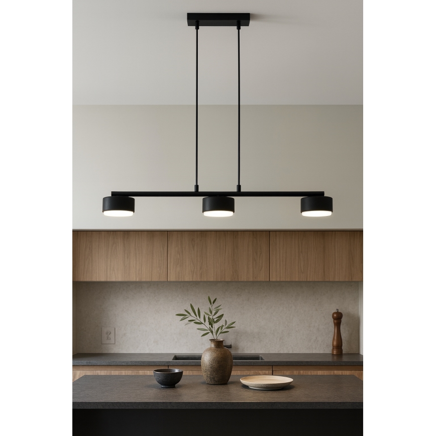 Brilagi - LED RGB+CCT Ρυθμιζόμενο κρεμαστό φωτιστικό με καλώδιο ανάρτησης MONO 3xGX53/14W/230V 2700-6500K Wi-Fi Tuya μαύρο