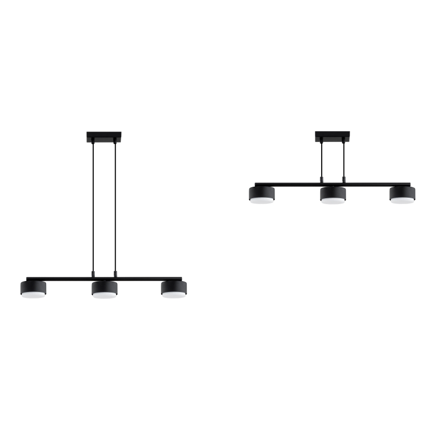 Brilagi - LED RGB+CCT Ρυθμιζόμενο κρεμαστό φωτιστικό με καλώδιο ανάρτησης MONO 3xGX53/14W/230V 2700-6500K Wi-Fi Tuya μαύρο