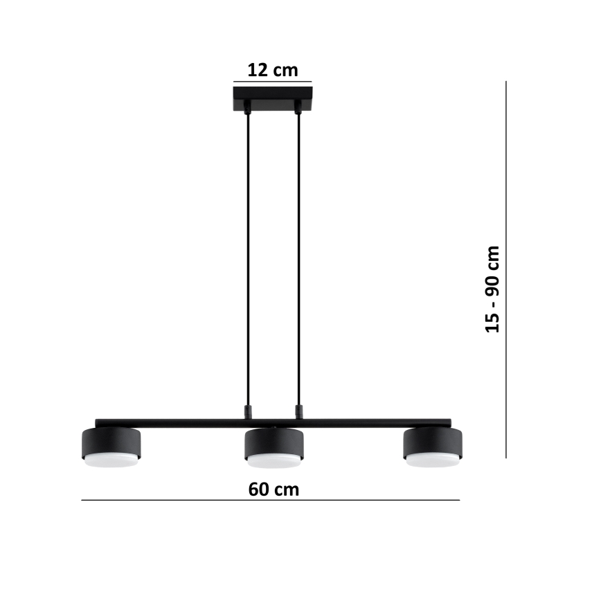 Brilagi - LED RGB+CCT Ρυθμιζόμενο κρεμαστό φωτιστικό με καλώδιο ανάρτησης MONO 3xGX53/14W/230V 2700-6500K Wi-Fi Tuya μαύρο
