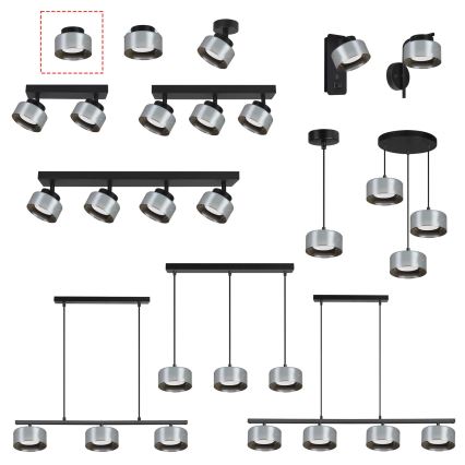 Brilagi - LED RGB+CCT Ρυθμιζόμενο σποτ οροφής AURA LUX 1xGX53/14W/230V 2700-6500K Wi-Fi Tuya μαύρο/καπνιστό