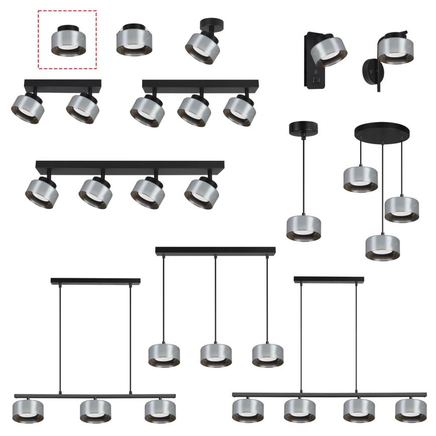 Brilagi - LED RGB+CCT Ρυθμιζόμενο σποτ οροφής AURA LUX 1xGX53/14W/230V 2700-6500K Wi-Fi Tuya μαύρο/καπνιστό