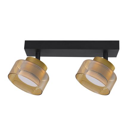 Brilagi - Ρυθμιζόμενο σποτ LED RGB+CCT AURA LUX 2xGX53/14W/230V 2700-6500K Wi-Fi Tuya μαύρο/χρυσό