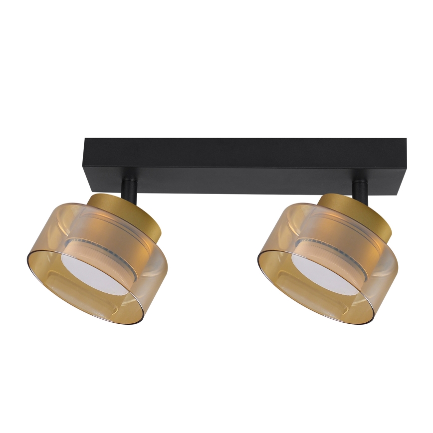 Brilagi - Ρυθμιζόμενο σποτ LED RGB+CCT AURA LUX 2xGX53/14W/230V 2700-6500K Wi-Fi Tuya μαύρο/χρυσό