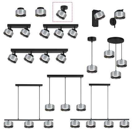 Brilagi - LED RGB+CCT ρυθμιζόμενο σποτ AURA LUX 1xGX53/14W/230V 2700-6500K Wi‑Fi Tuya μαύρο/καπνιστό