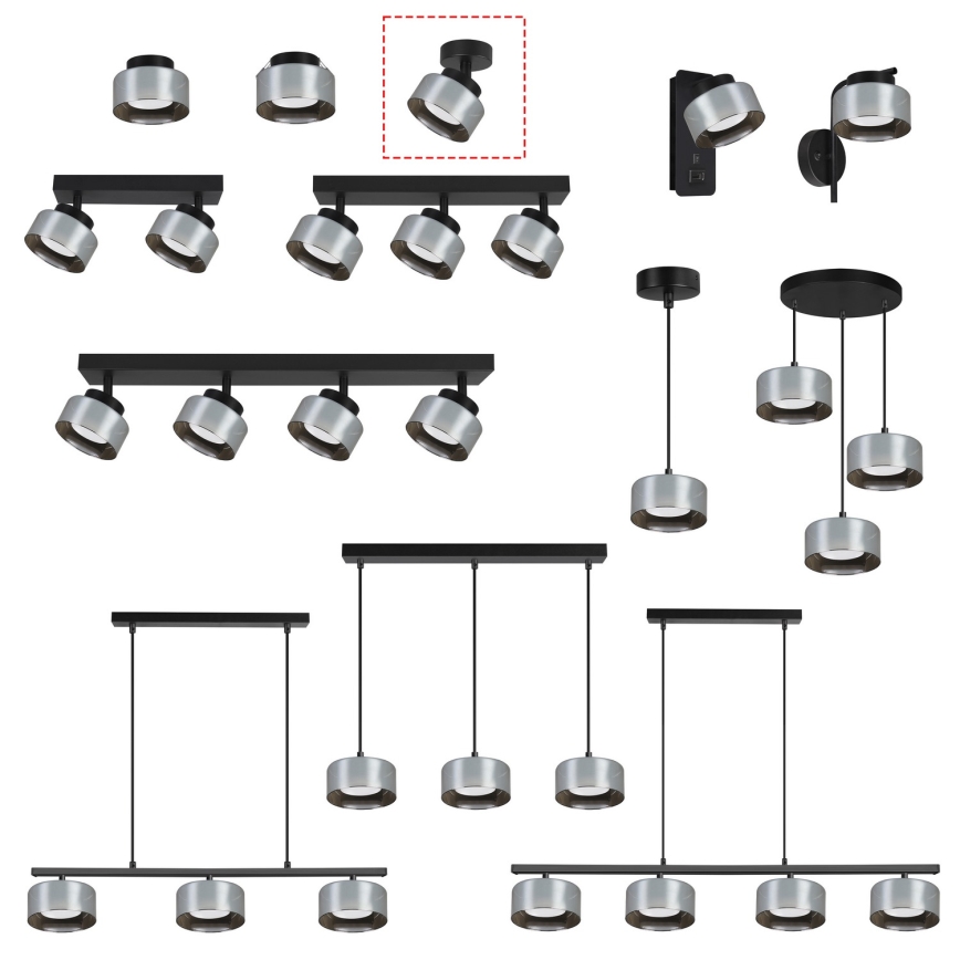 Brilagi - LED RGB+CCT ρυθμιζόμενο σποτ AURA LUX 1xGX53/14W/230V 2700-6500K Wi‑Fi Tuya μαύρο/καπνιστό
