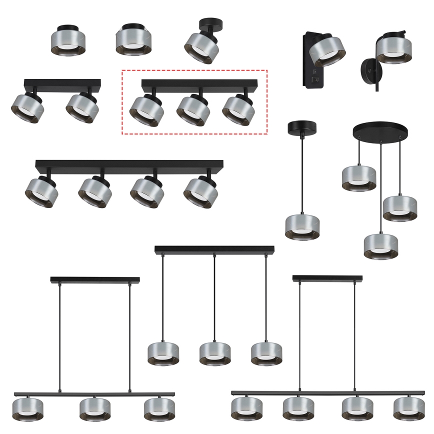 Brilagi - LED RGB+CCT Ρυθμιζόμενο σποτ AURA LUX 3xGX53/14W/230V 2700-6500K Wi-Fi Tuya μαύρο/καπνιστό