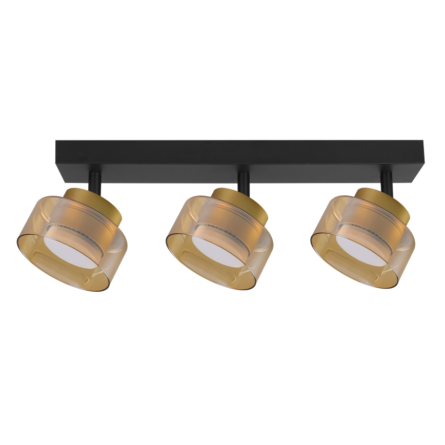 Brilagi - LED RGB+CCT Ρυθμιζόμενο σημειακό φωτιστικό AURA LUX 3xGX53/14W/230V 2700-6500K Wi-Fi Tuya μαύρο/χρυσό