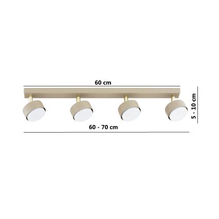 Brilagi - LED RGB+CCT Ρυθμιζόμενο σημειακό φωτιστικό MONO 4xGX53/14W/230V 2700-6500K Wi-Fi Tuya μπεζ