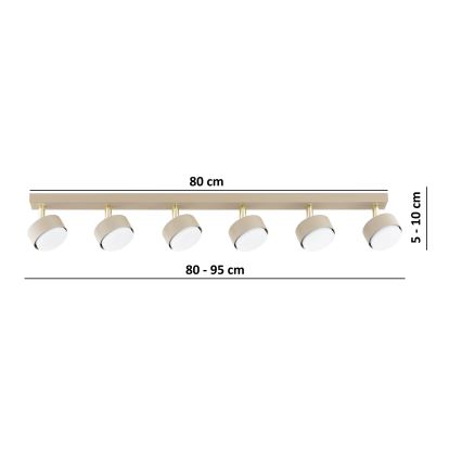 Brilagi - LED RGB+CCT Ρυθμιζόμενο φωτιστικό σποτ MONO 6xGX53/14W/230V 2700-6500K Wi-Fi Tuya μπεζ/χρυσό