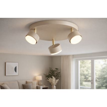 Brilagi - LED RGB+CCT Ρυθμιζόμενο σποτ MONO 3xGX53/14W/230V 2700-6500K Wi-Fi Tuya μπεζ/χρυσό