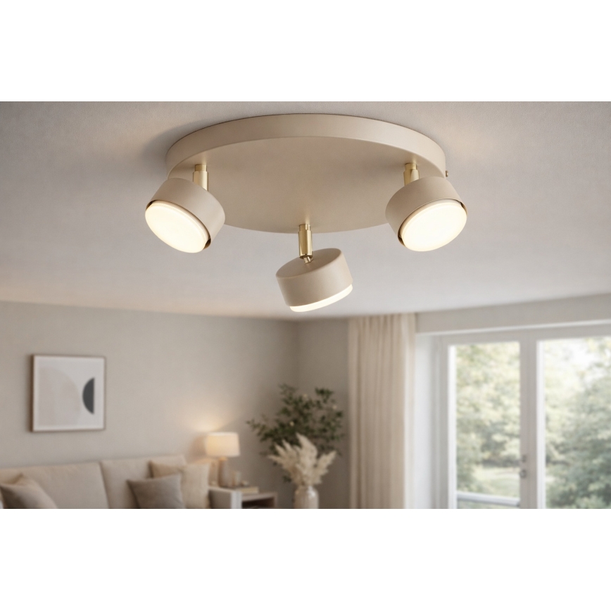 Brilagi - LED RGB+CCT Ρυθμιζόμενο σποτ MONO 3xGX53/14W/230V 2700-6500K Wi-Fi Tuya μπεζ/χρυσό
