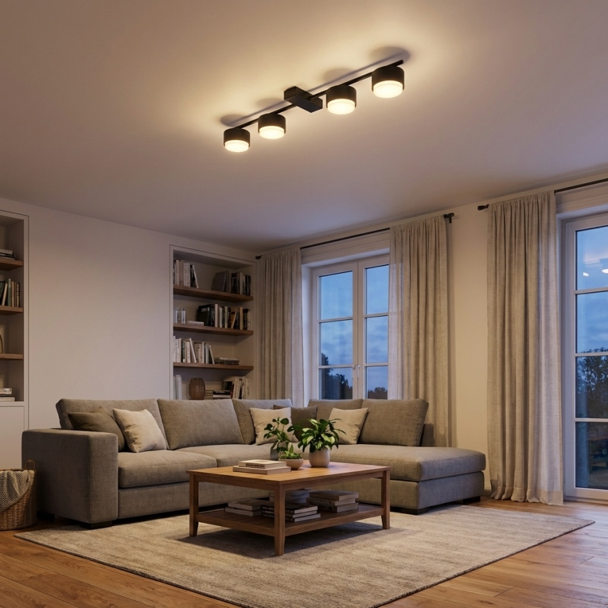 Brilagi - LED RGB+CCT ρυθμιζόμενο σημειακό φωτιστικό MONO 4xGX53/14W/230V 2700-6500K Wi-Fi Tuya μαύρο