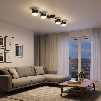 Brilagi - LED RGB+CCT ρυθμιζόμενο σημειακό φωτιστικό MONO 4xGX53/14W/230V 2700-6500K Wi-Fi Tuya μαύρο