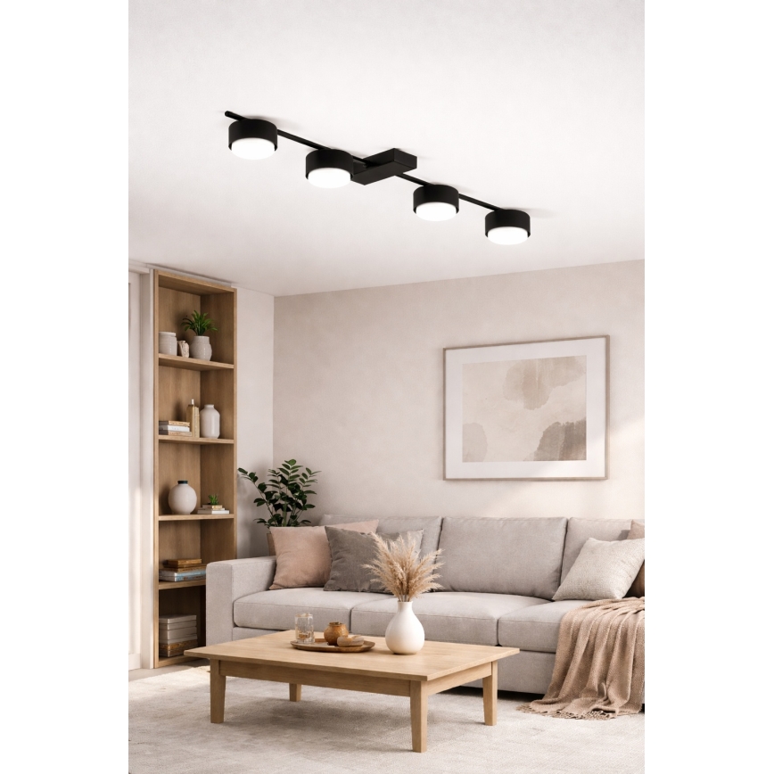 Brilagi - LED RGB+CCT ρυθμιζόμενο σημειακό φωτιστικό MONO 4xGX53/14W/230V 2700-6500K Wi-Fi Tuya μαύρο