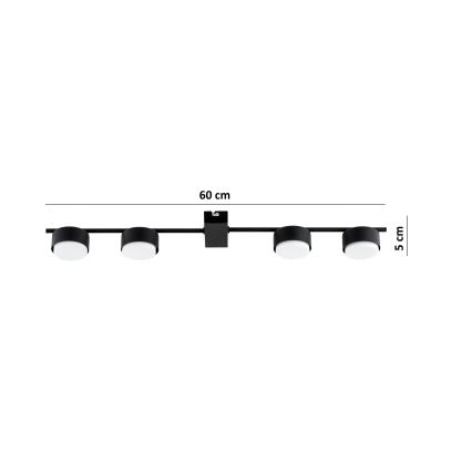 Brilagi - LED RGB+CCT ρυθμιζόμενο σημειακό φωτιστικό MONO 4xGX53/14W/230V 2700-6500K Wi-Fi Tuya μαύρο